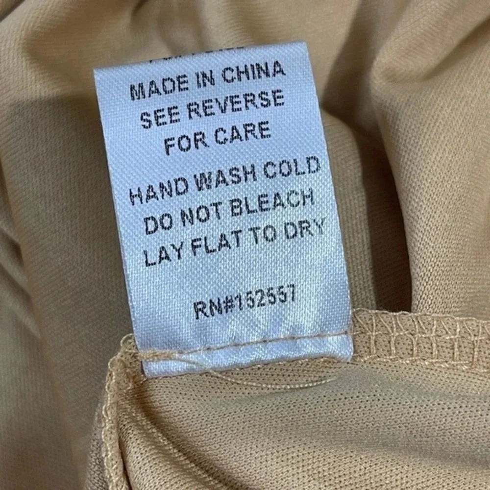 Polagram Tan Midi Lace Embroidered‎ Dress Size Large - Picture 4 of 7